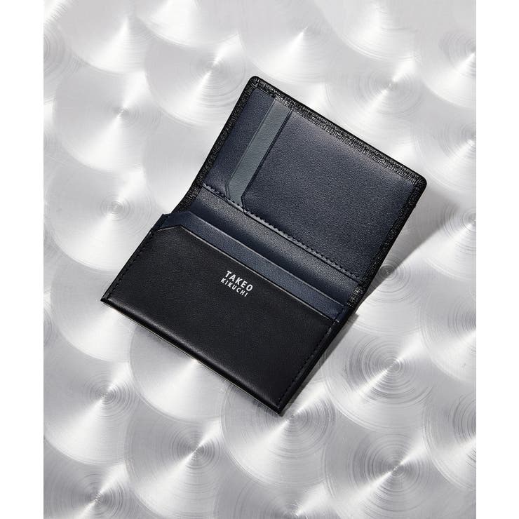 ブラック(619) | 配色型押しレザー名刺入れ&ICカード段付き | TAKEO KIKUCHI