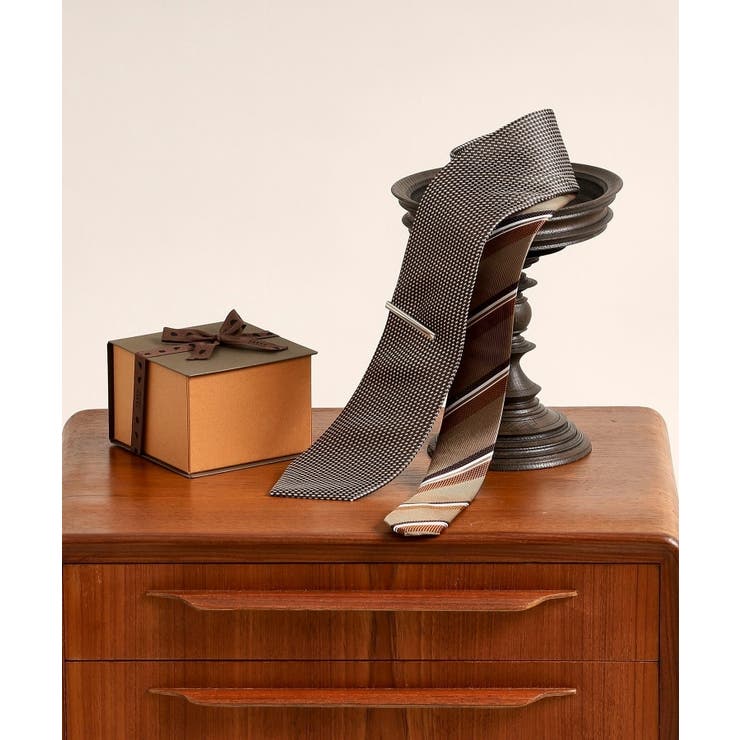 タバコブラウン(054) | 【BOXセット】無地ネクタイ&タイバー | TAKEO KIKUCHI