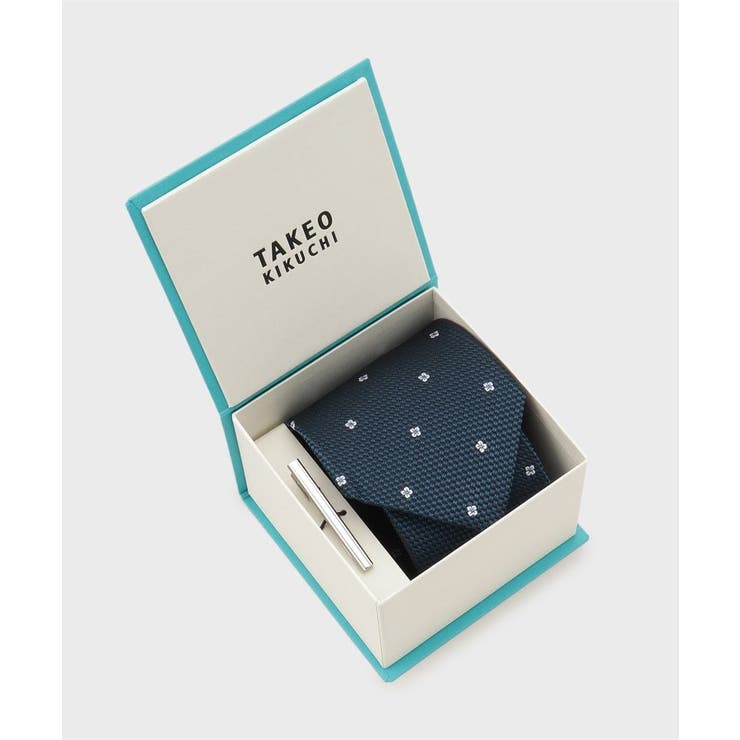 グリーン(422) | フラワードットネクタイ＆タイバー カラーBOXセット | TAKEO KIKUCHI
