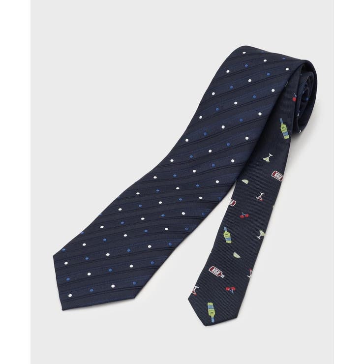 【お酒柄】ブルーネクタイ＆タイバー BOXセット | TAKEO KIKUCHI | 詳細画像3 