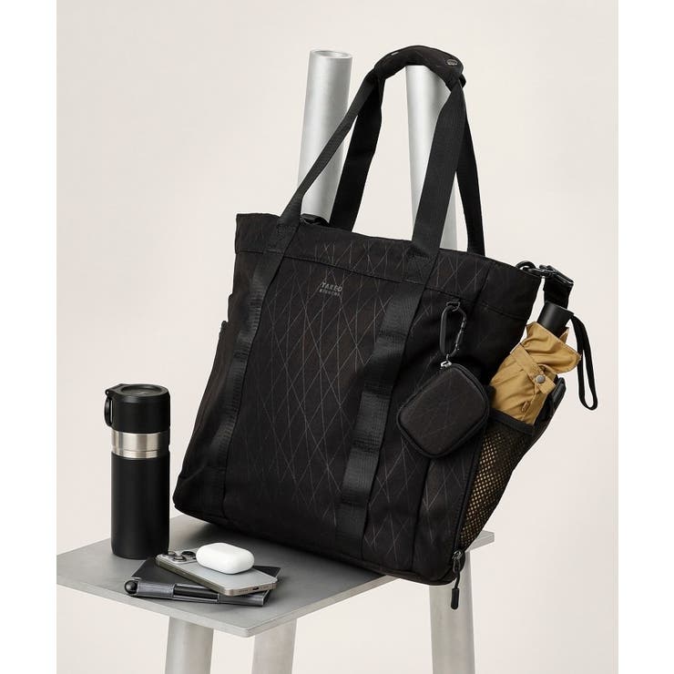 ブラック(019) | 【多機能・軽量】2WAY シャドーライン トートバッグ | TAKEO KIKUCHI