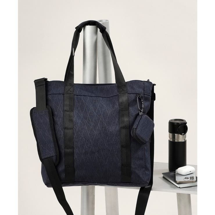 ネイビー(094) | 【多機能・軽量】2WAY シャドーライン トートバッグ | TAKEO KIKUCHI