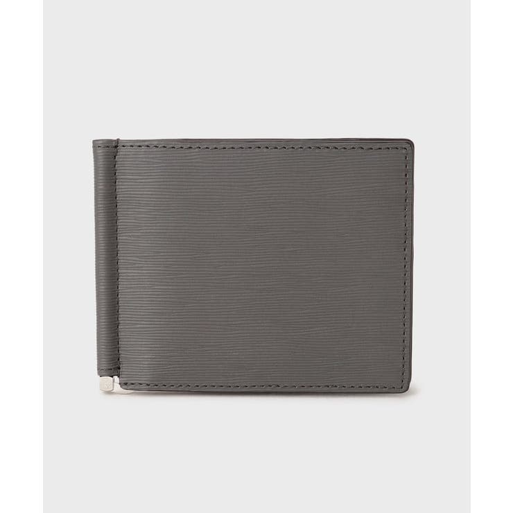 チャコールグレー(014) | 【NEW レザーリップルシリーズ】マネークリップ付 サプレス ウォレット | TAKEO KIKUCHI