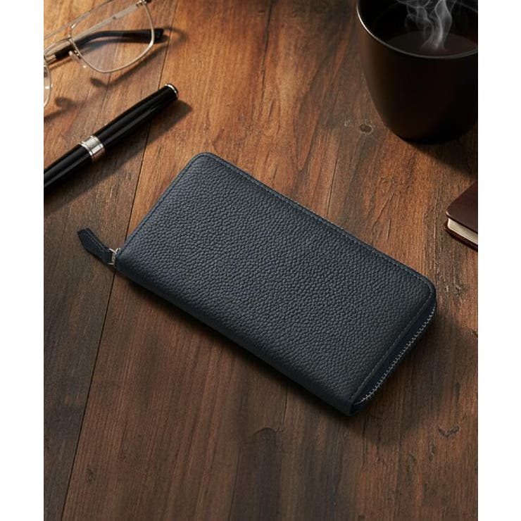 ブルー(093) | ソフトシュリンクレザー長財布 | TAKEO KIKUCHI