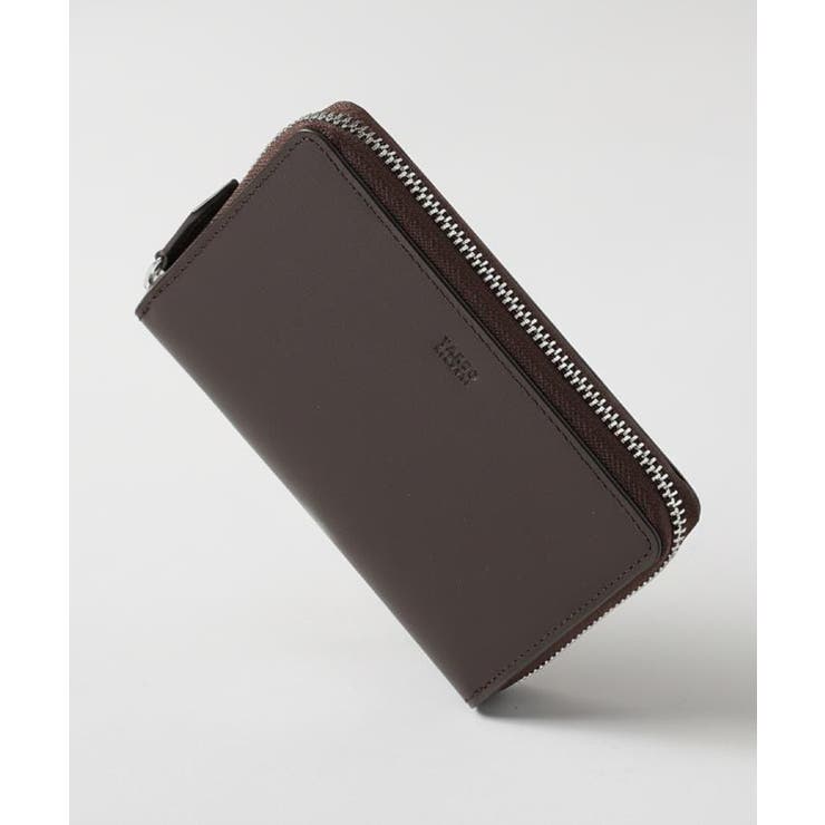 ブラウン(043) | 【リップルグレイン】3方ラウンドコンパクトスリム財布 | TAKEO KIKUCHI