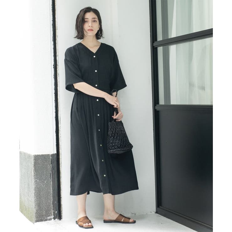 シャーリングフィット&フレアワンピース【洗濯機洗い可】 | OPAQUE.CLIP | 詳細画像5