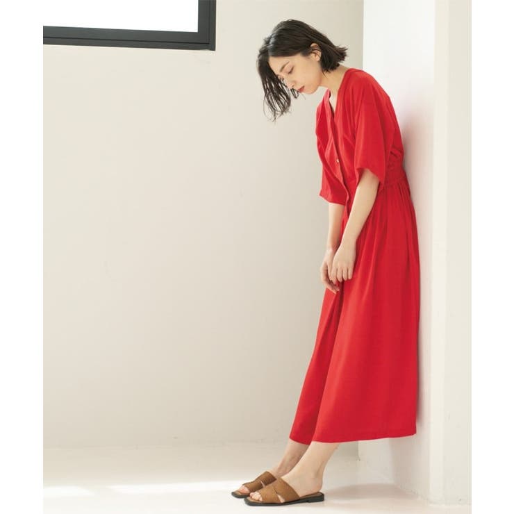 シャーリングフィット&フレアワンピース【洗濯機洗い可】 | OPAQUE.CLIP | 詳細画像18