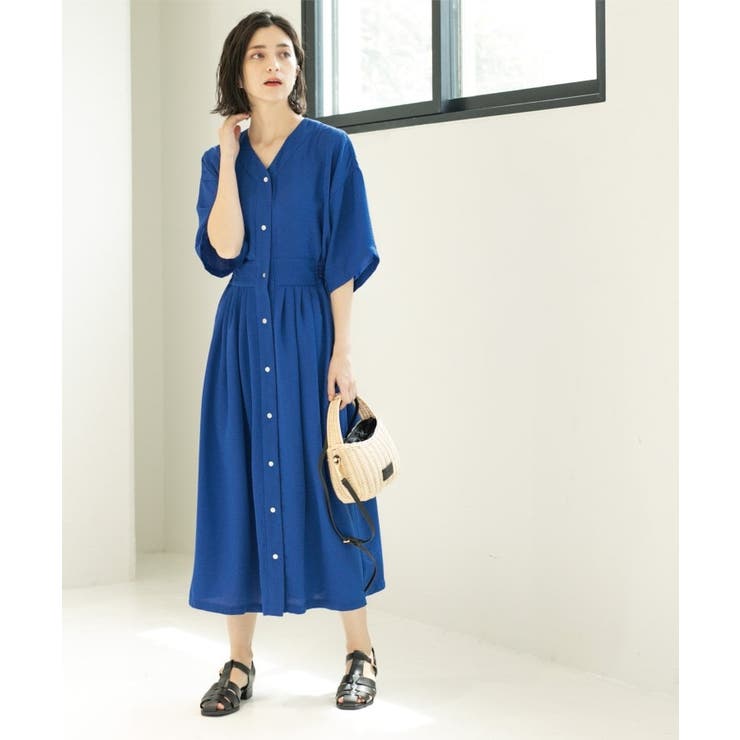 シャーリングフィット&フレアワンピース【洗濯機洗い可】 | OPAQUE.CLIP | 詳細画像24