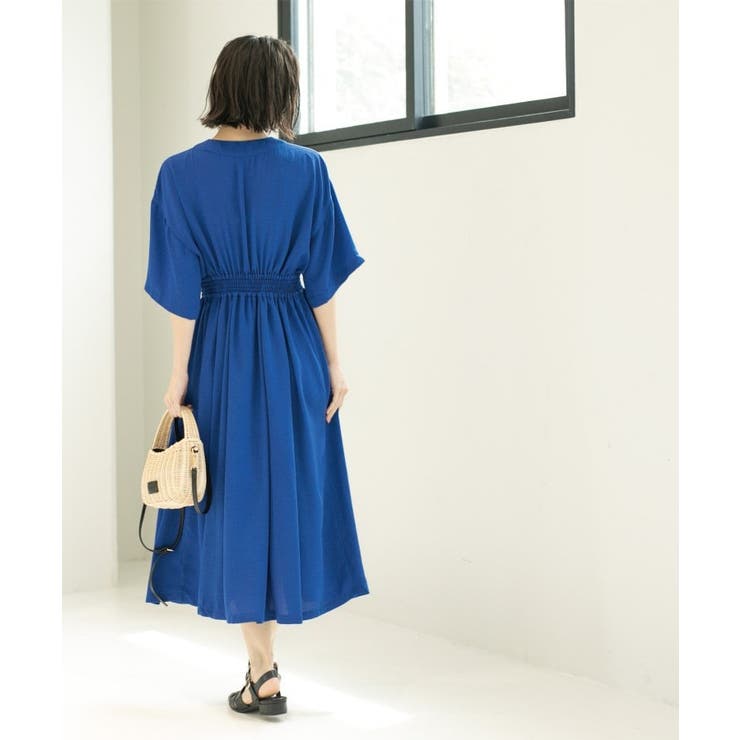 シャーリングフィット&フレアワンピース【洗濯機洗い可】 | OPAQUE.CLIP | 詳細画像28