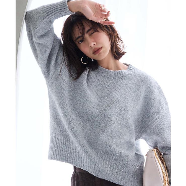 スパンコールラメニット【洗える】 | OPAQUE.CLIP | 詳細画像1 