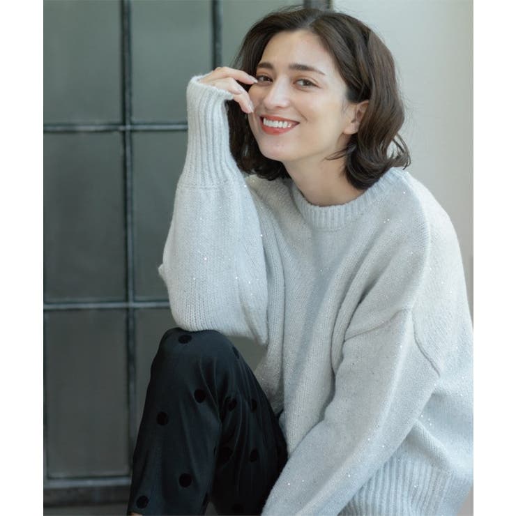 オフホワイト(603) | スパンコールラメニット【洗える】 | OPAQUE.CLIP