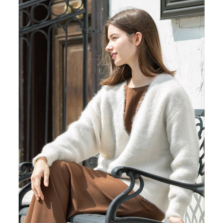 クリアシャギーVネックニット【洗える】 | OPAQUE.CLIP | 詳細画像2 