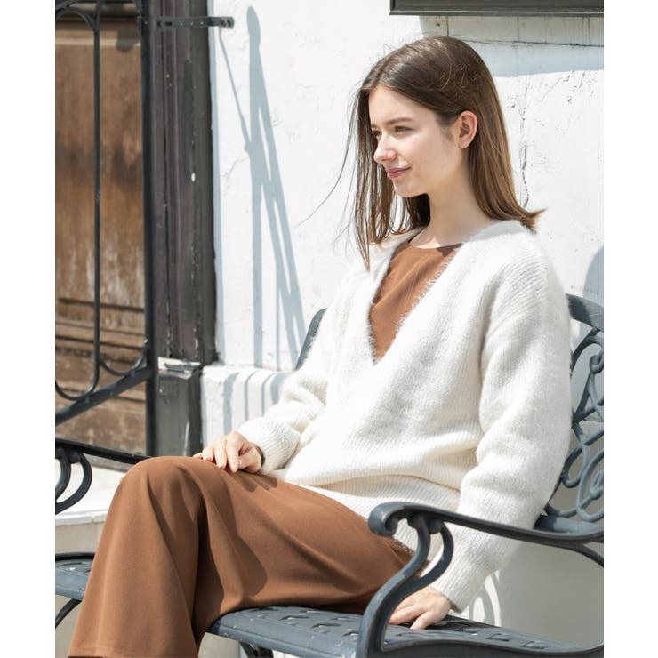 クリアシャギーVネックニット【洗える】 | OPAQUE.CLIP | 詳細画像3 