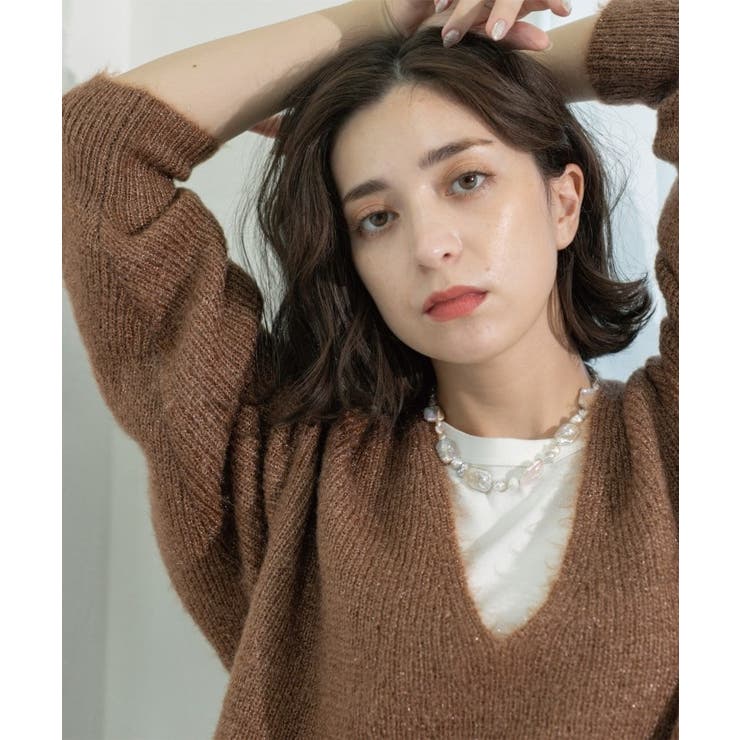 クリアシャギーVネックニット【洗える】 | OPAQUE.CLIP | 詳細画像19 