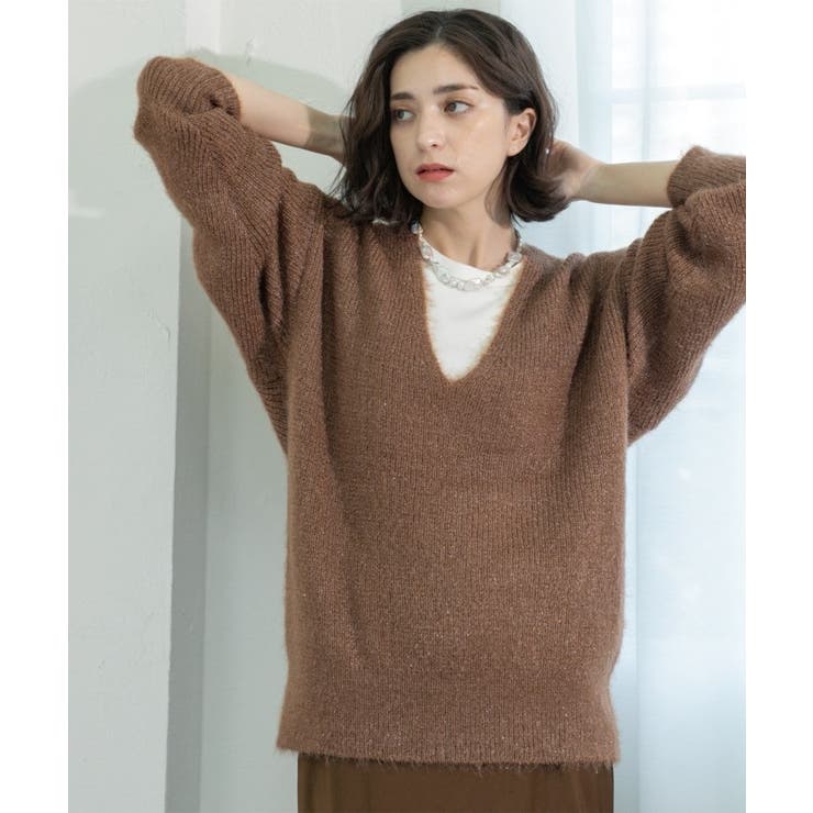 クリアシャギーVネックニット【洗える】 | OPAQUE.CLIP | 詳細画像20 