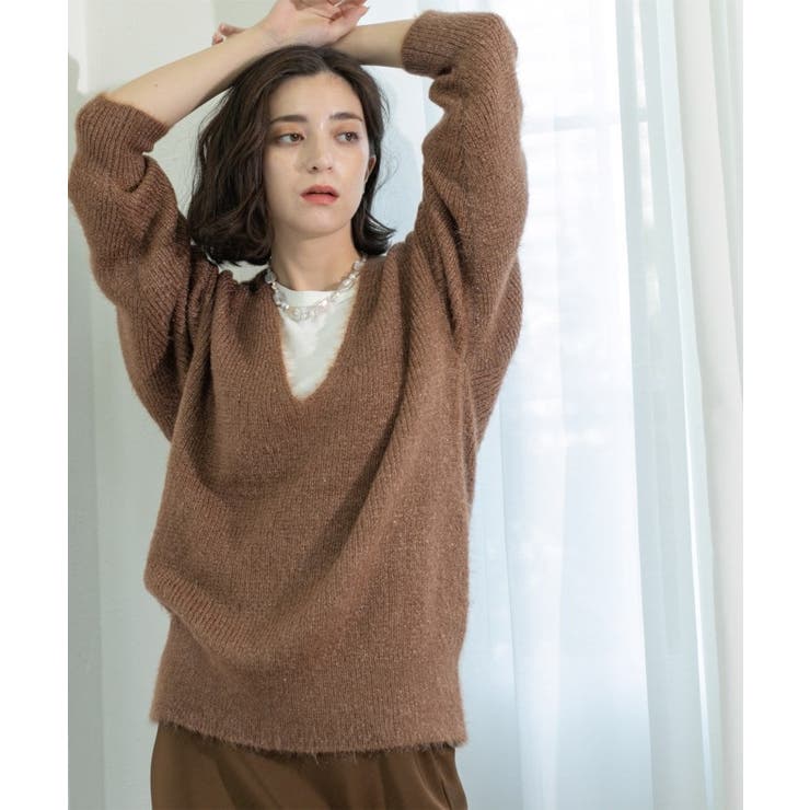 クリアシャギーVネックニット【洗える】 | OPAQUE.CLIP | 詳細画像22 