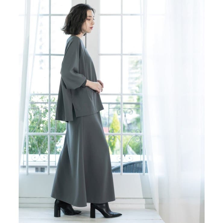 リラクシートップス×フレアスカート/セットアップ対応【洗濯機洗い可】 | OPAQUE.CLIP | 詳細画像8 