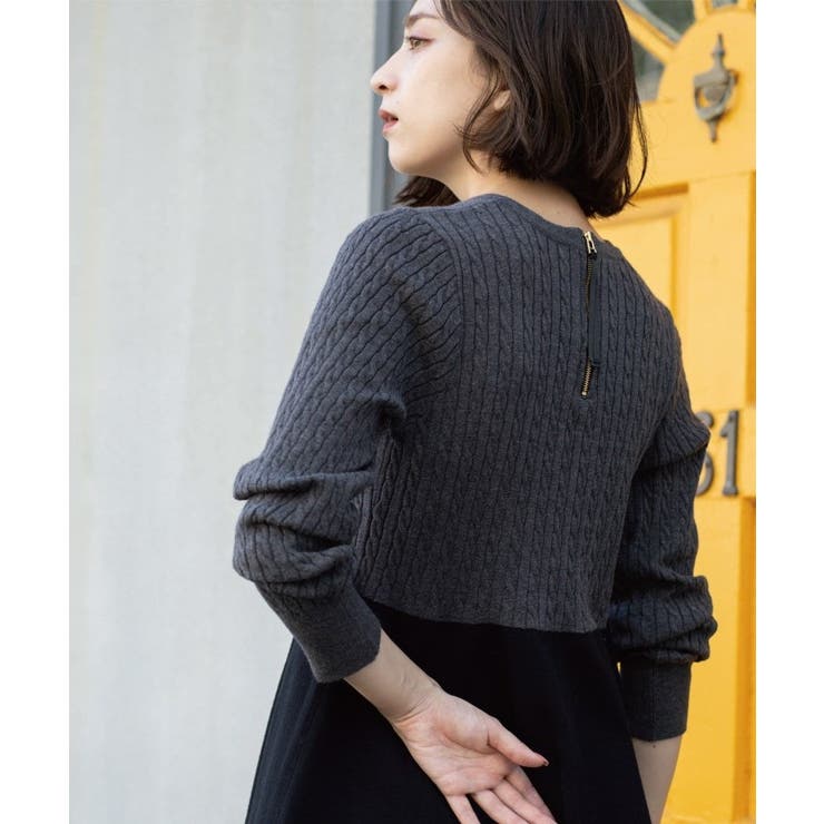 ミニケーブル切替ペプラムニット | OPAQUE.CLIP | 詳細画像2 