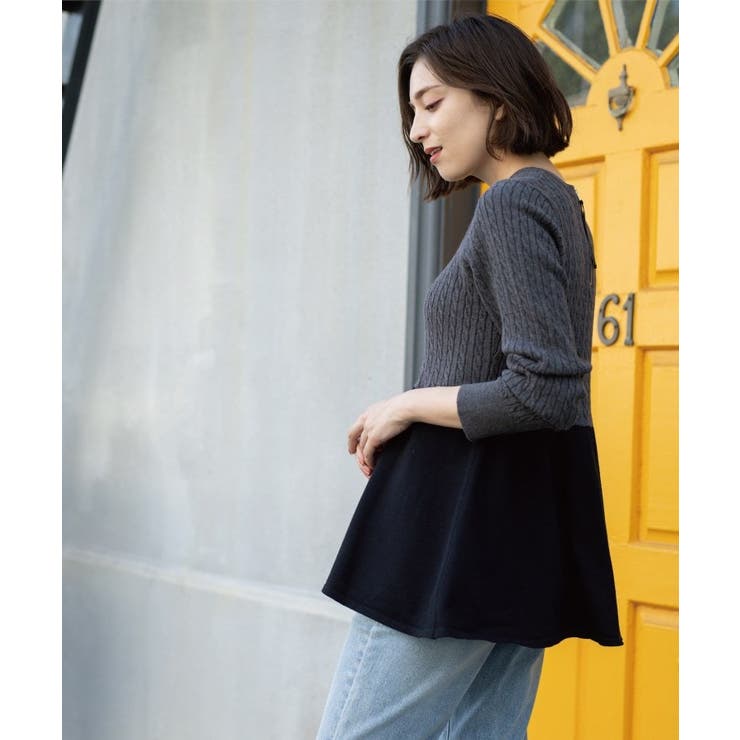 ミニケーブル切替ペプラムニット | OPAQUE.CLIP | 詳細画像4 