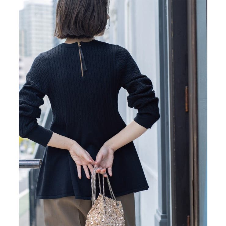 ミニケーブル切替ペプラムニット | OPAQUE.CLIP | 詳細画像10 