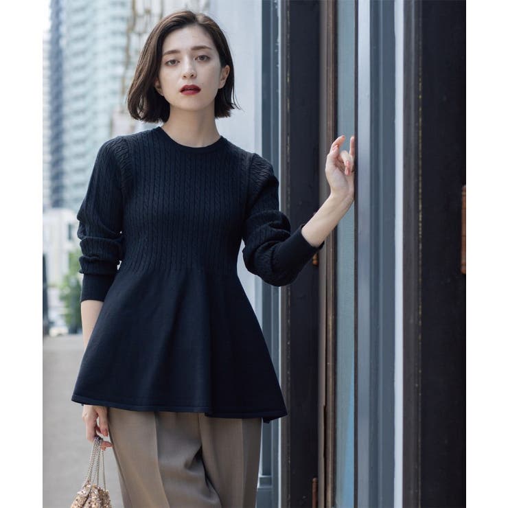 ミニケーブル切替ペプラムニット | OPAQUE.CLIP | 詳細画像11 