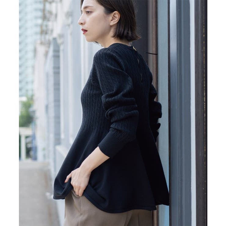 ミニケーブル切替ペプラムニット | OPAQUE.CLIP | 詳細画像12 