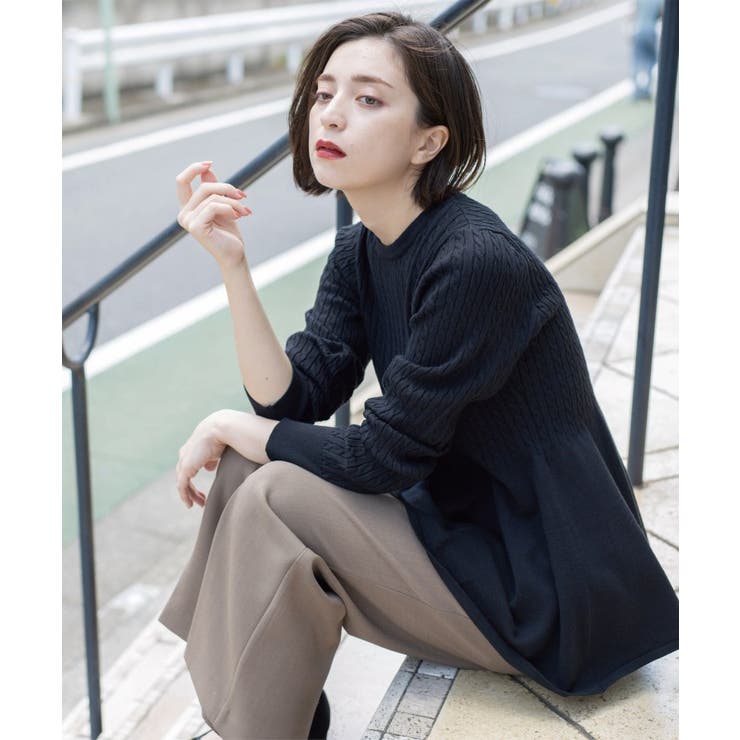 ミニケーブル切替ペプラムニット | OPAQUE.CLIP | 詳細画像14 