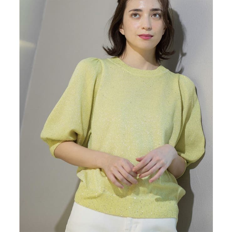 スパンコールパフスリーブニット | OPAQUE.CLIP | 詳細画像21 