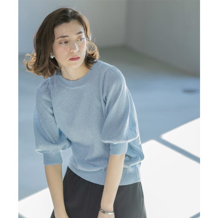 スパンコールパフスリーブニット | OPAQUE.CLIP | 詳細画像28 