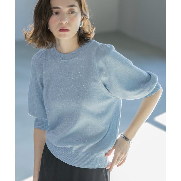 スパンコールパフスリーブニット | OPAQUE.CLIP | 詳細画像30 