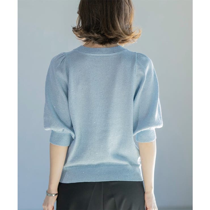 スパンコールパフスリーブニット | OPAQUE.CLIP | 詳細画像33 