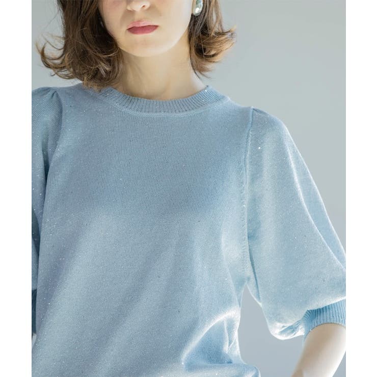 スパンコールパフスリーブニット | OPAQUE.CLIP | 詳細画像34 