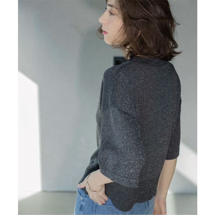 ラメハーフスリーブトップス | OPAQUE.CLIP | 詳細画像8 