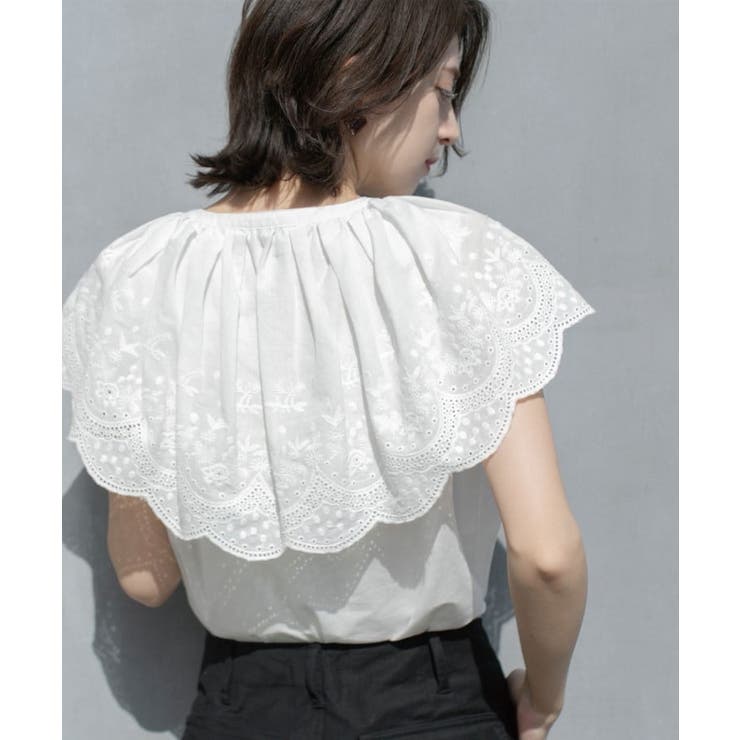 刺繍レースカラーブラウス | OPAQUE.CLIP | 詳細画像4 