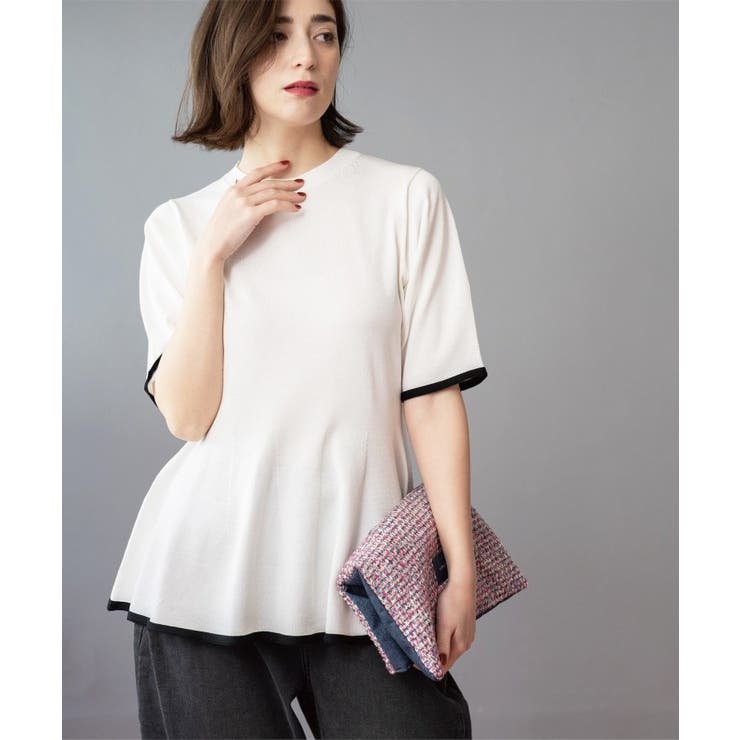 配色ライン ペプラムニット | OPAQUE.CLIP | 詳細画像2 