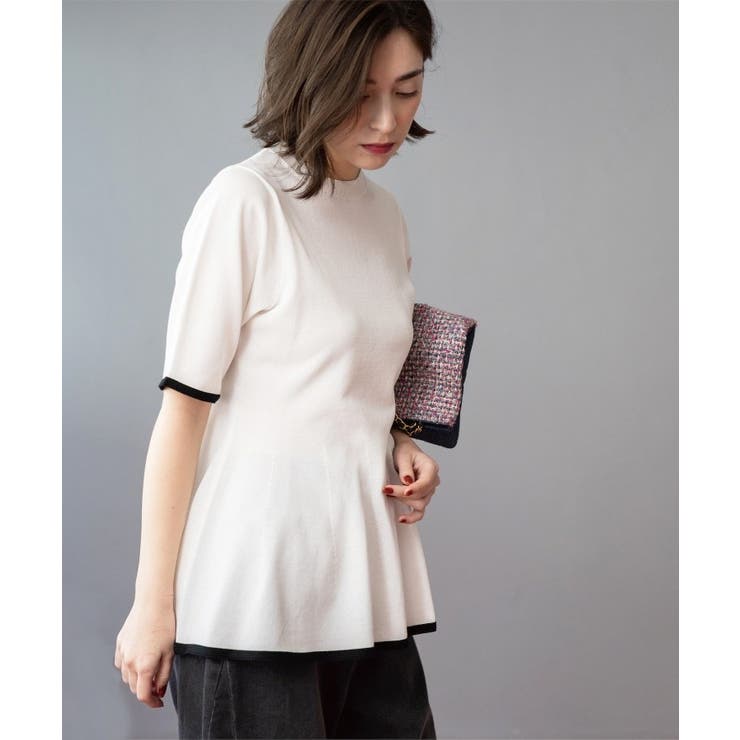 配色ライン ペプラムニット | OPAQUE.CLIP | 詳細画像3 