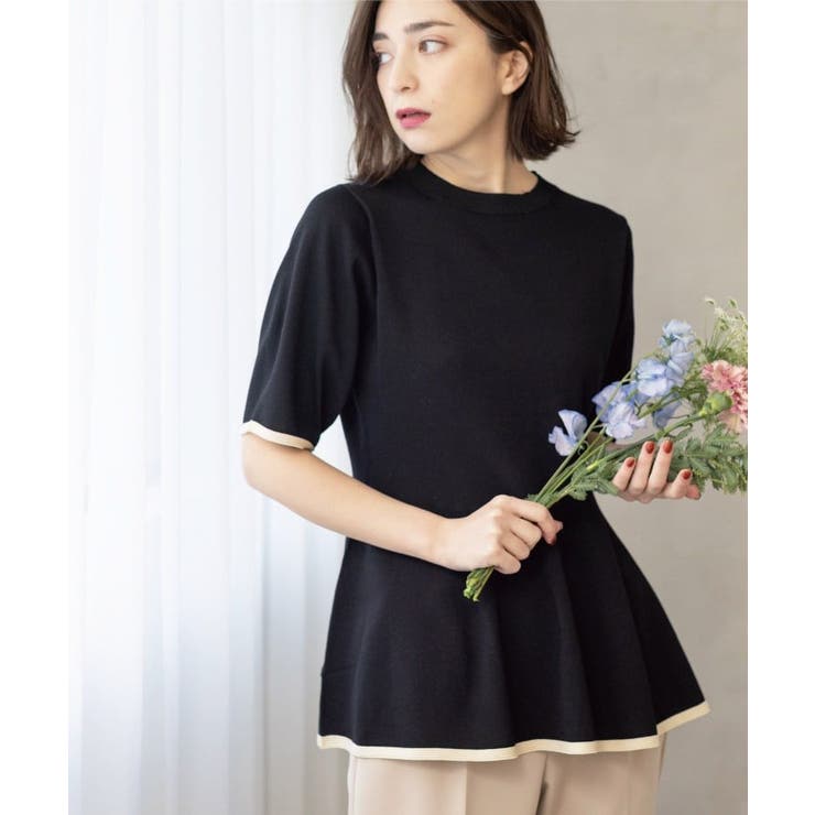 配色ライン ペプラムニット | OPAQUE.CLIP | 詳細画像7 