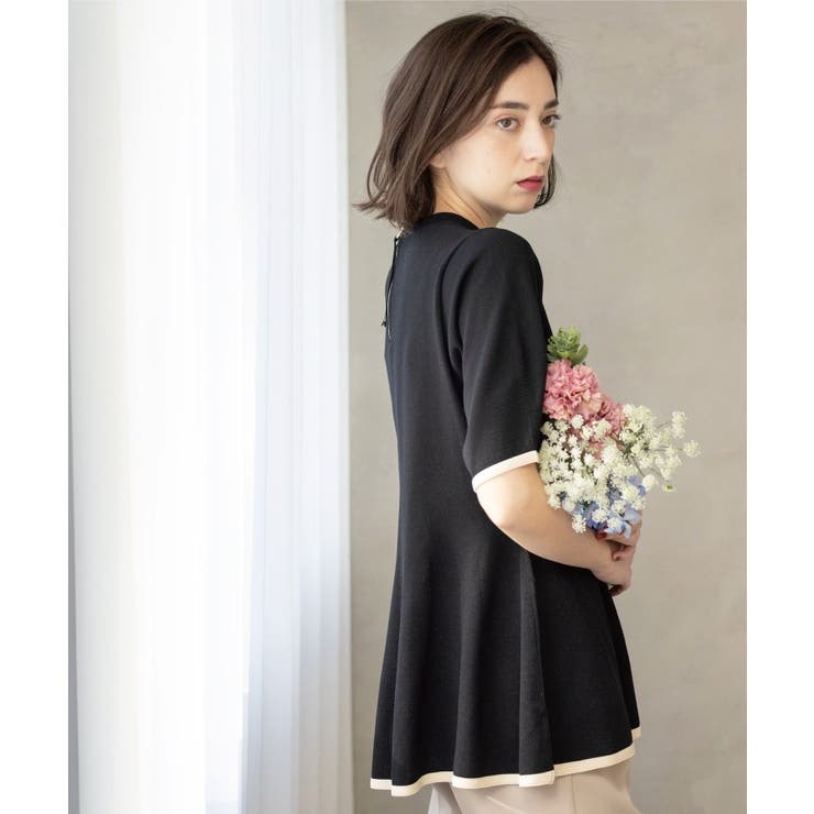 配色ライン ペプラムニット | OPAQUE.CLIP | 詳細画像8 