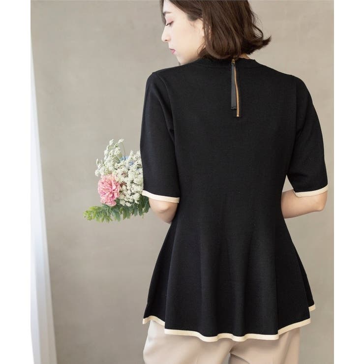 配色ライン ペプラムニット | OPAQUE.CLIP | 詳細画像10 