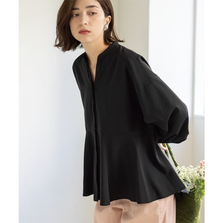 バイカラーアソート ペプラム前あきブラウス | OPAQUE.CLIP | 詳細画像3 