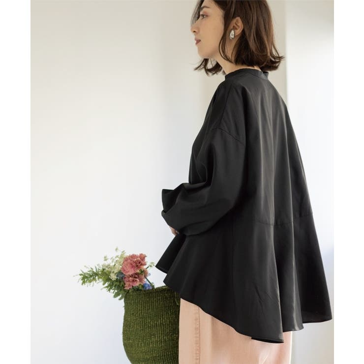 バイカラーアソート ペプラム前あきブラウス | OPAQUE.CLIP | 詳細画像4 