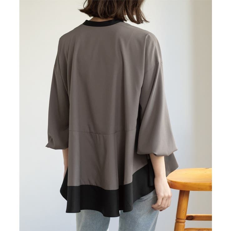 バイカラーアソート ペプラム前あきブラウス | OPAQUE.CLIP | 詳細画像22 