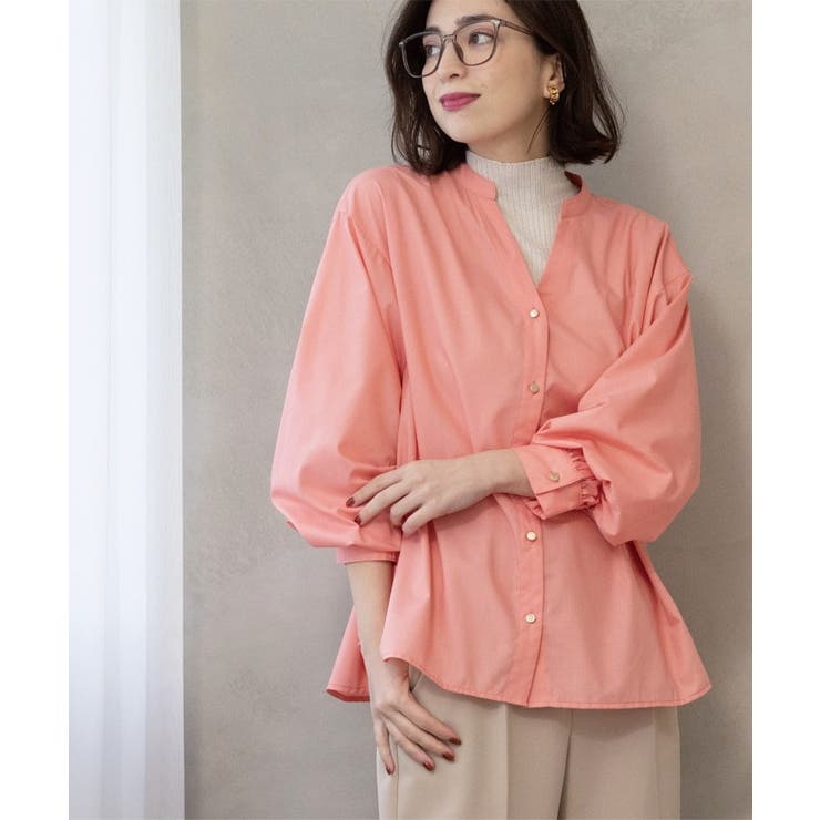 ピンク(071) | 前あき後ろフレアブラウス | OPAQUE.CLIP