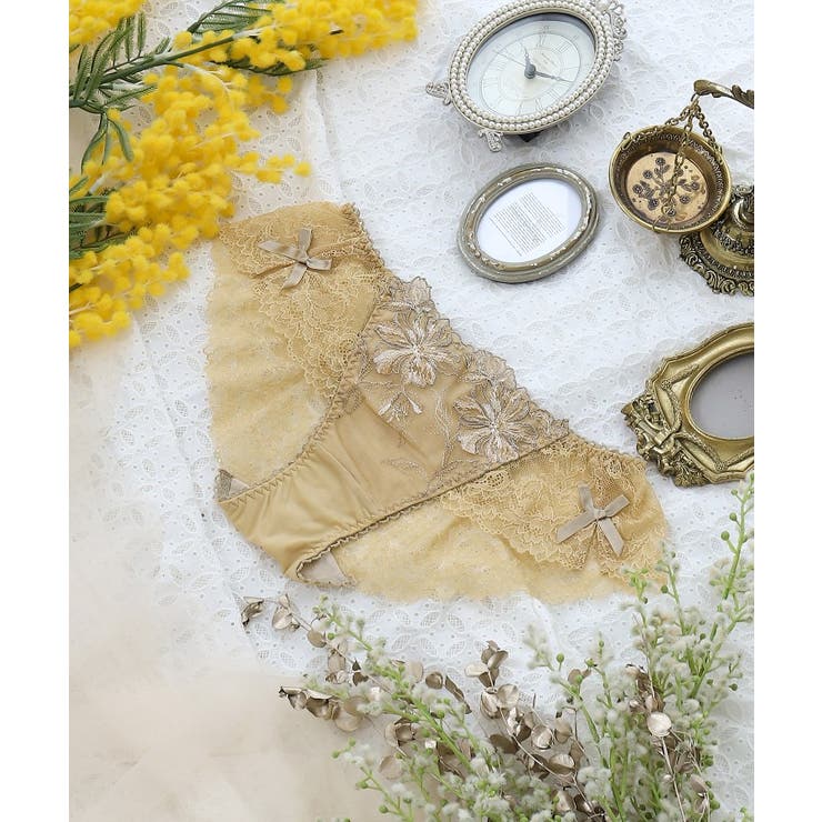 マスタード(033) | シャンタル レースショーツ | Risa Magli