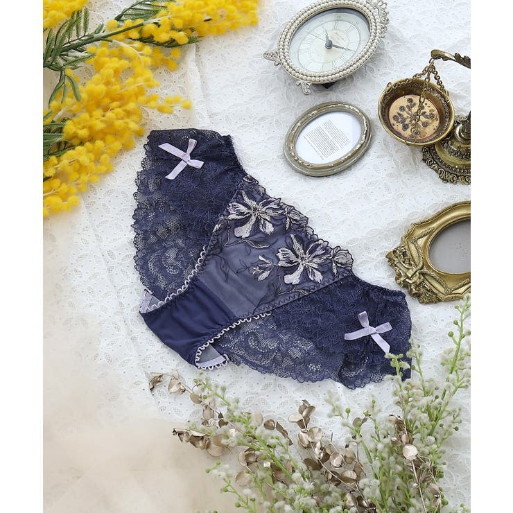 ネイビー(093) | シャンタル レースショーツ | Risa Magli