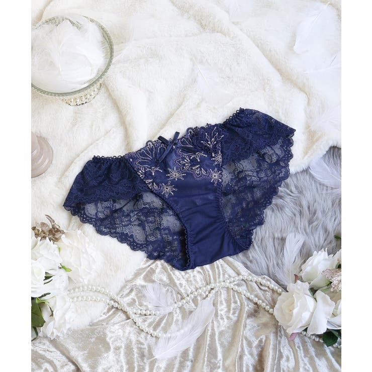 ネイビー(094) | カロリーネ レースショーツ | Risa Magli