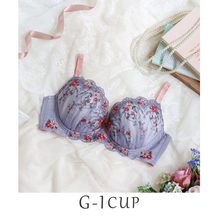 パープル(083) | フィオナ ブラジャー（G-I）＜バストアップタイプ＞ | Risa Magli