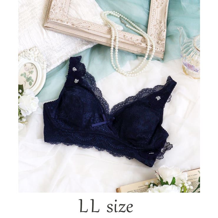 ネイビー(094) | スティーナ おやすみブラ （LL） | Risa Magli