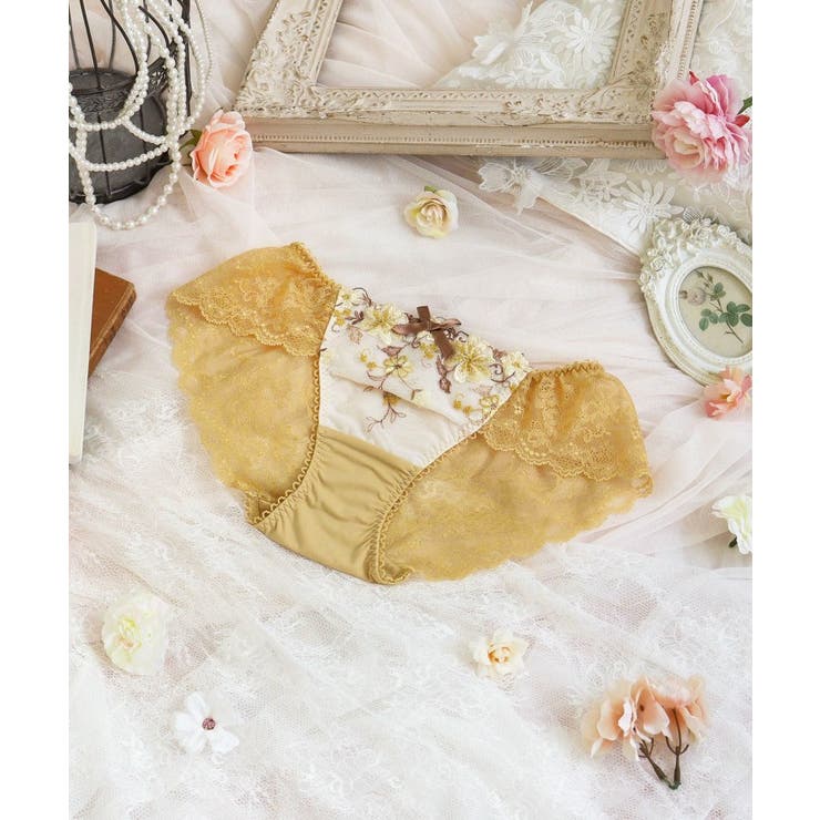 マスタード(033) | ジア レースショーツ | Risa Magli