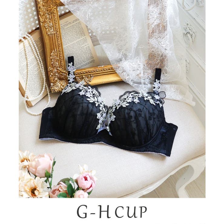 ブラック(019) | ジニー ブラジャー （G-H） ＜バストアップタイプ＞ | Risa Magli